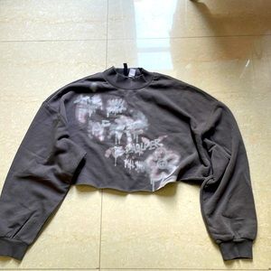 Grunge crewneck crop sweatshirt.